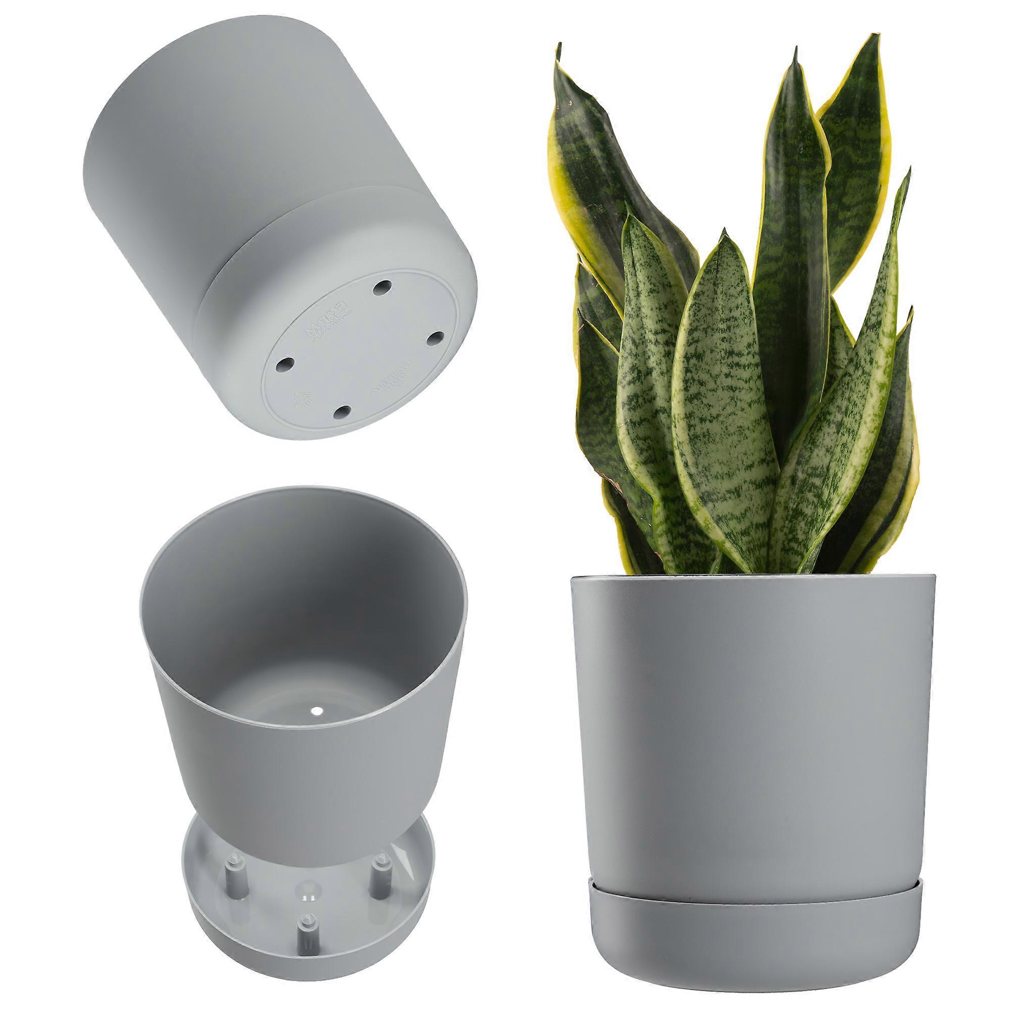 KADAX Blumentopf mit Ständer 25cm grau matt