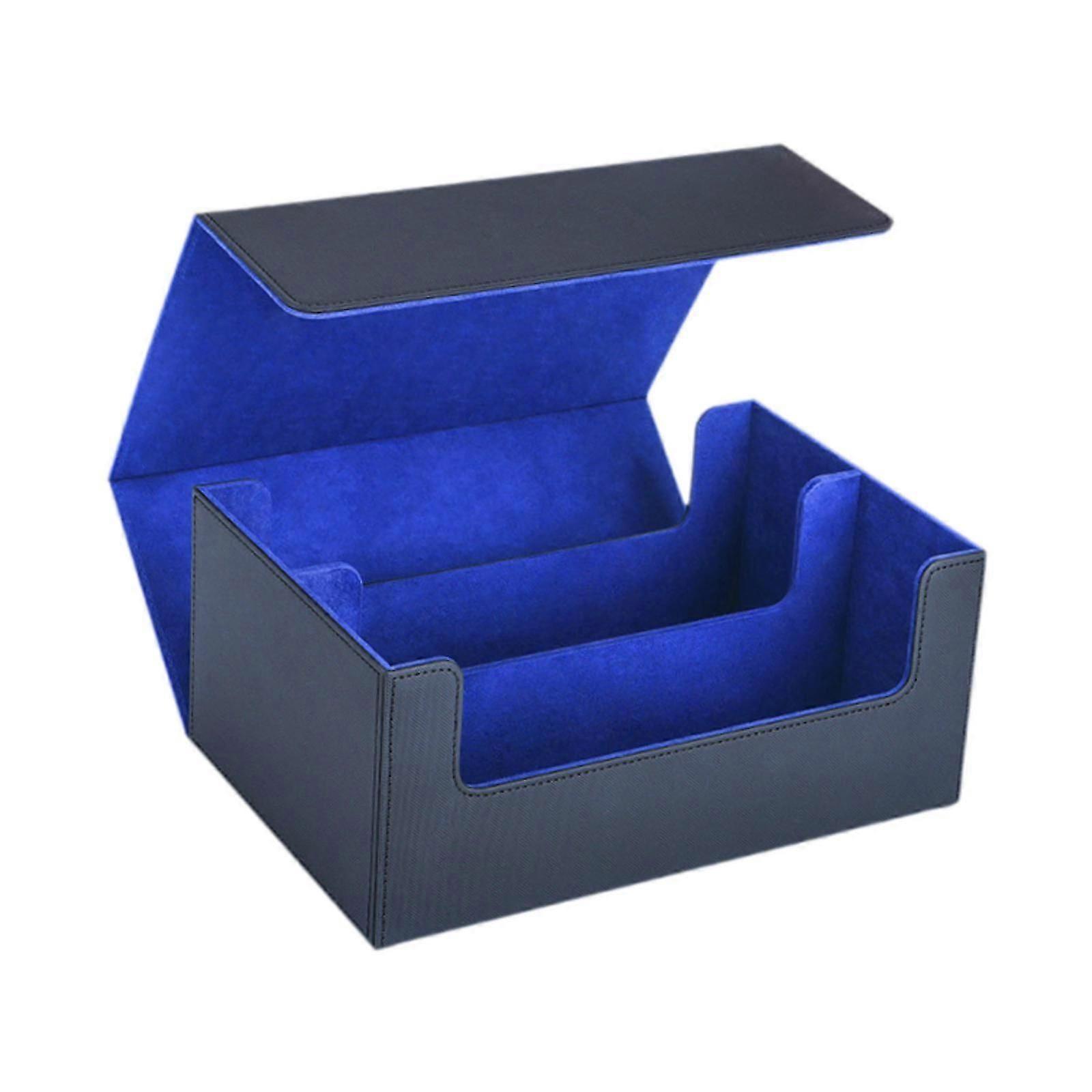 Card Deck Box Sleeved Card Holder Container Large Capacity Game Card Storage black and grey