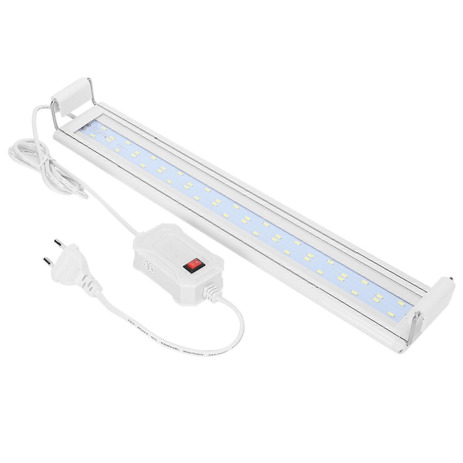 LED Aquarium Light Bracket Fish Tank Lamp Mounting 4 Rows White Light EU Plug 220V