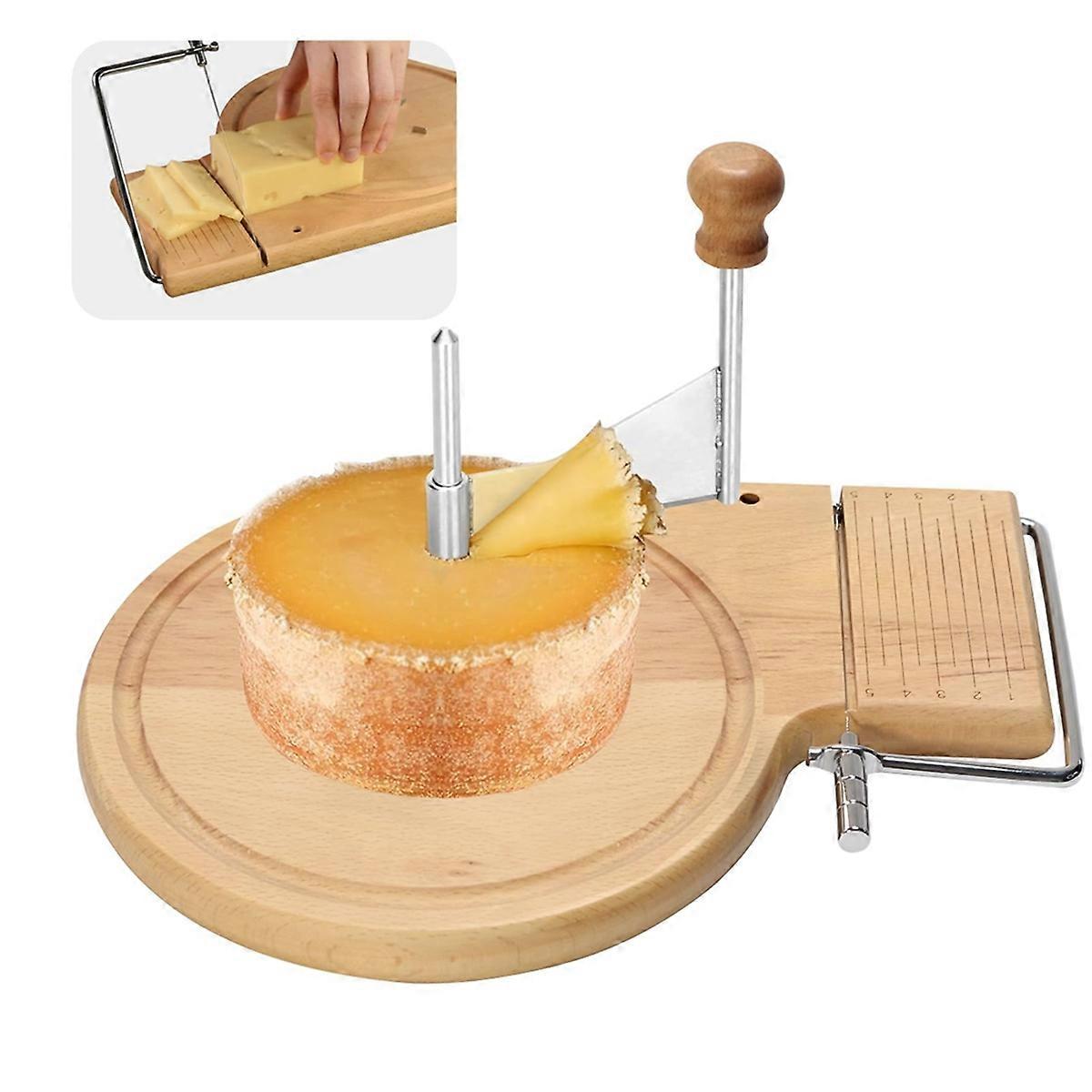 Cheese Curler,Cheese Slicer &Cheese Cutter, Wood Cheese Shaver with Adjustable Thickness,for Slicing
