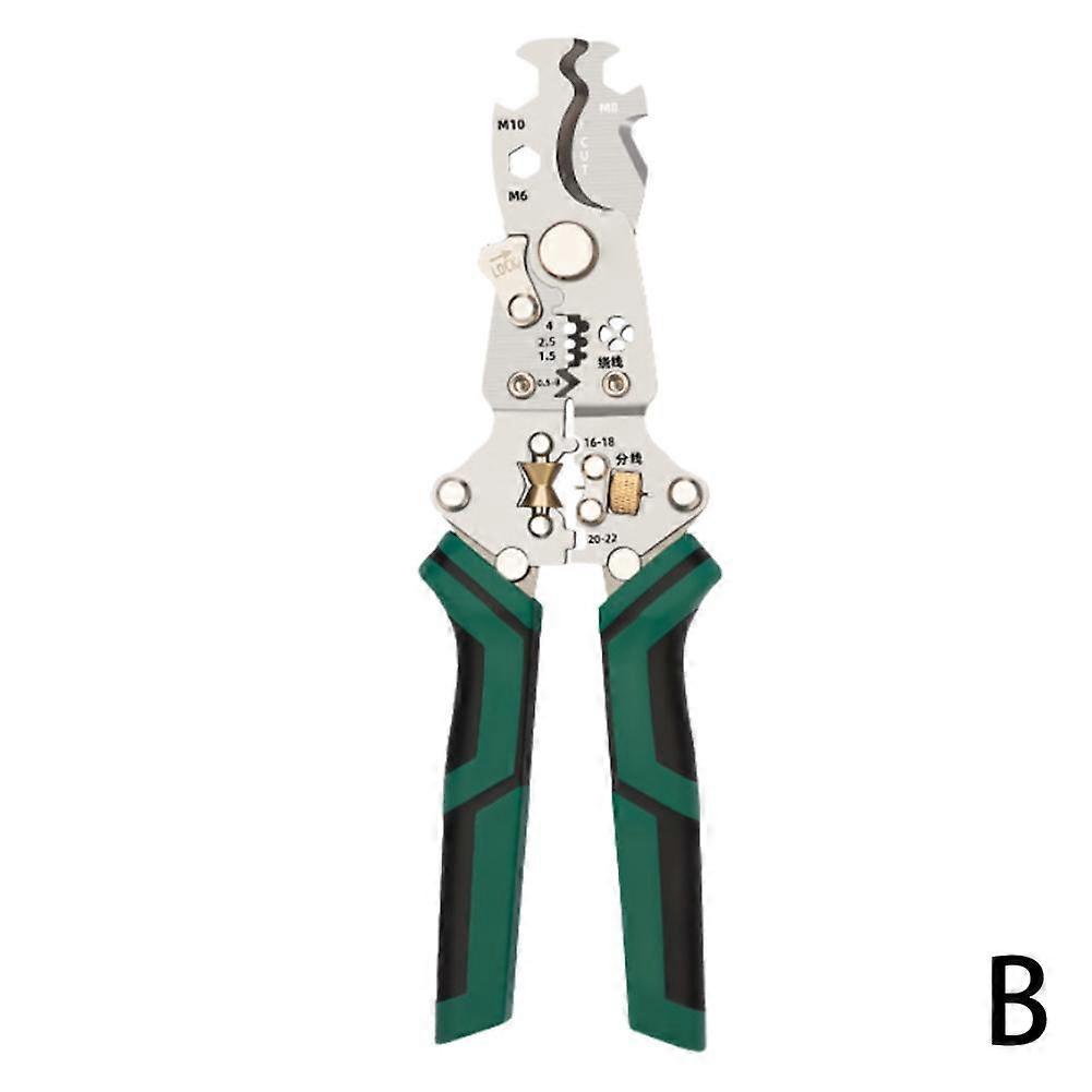 Large Opening 8-inch Multi-function Wire Stripping Crimping Pliers