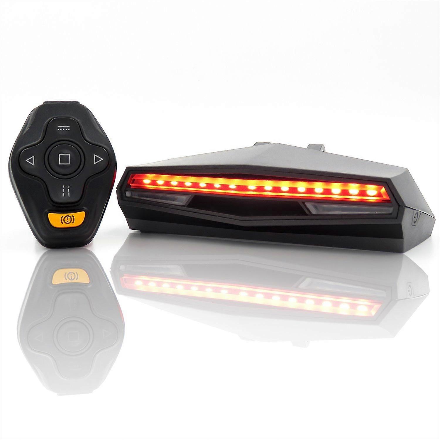 Rechargeable LED Bike Tail Light with Remote Control, Waterproof Design, Easy Installation, and Turning Signal Alerts
