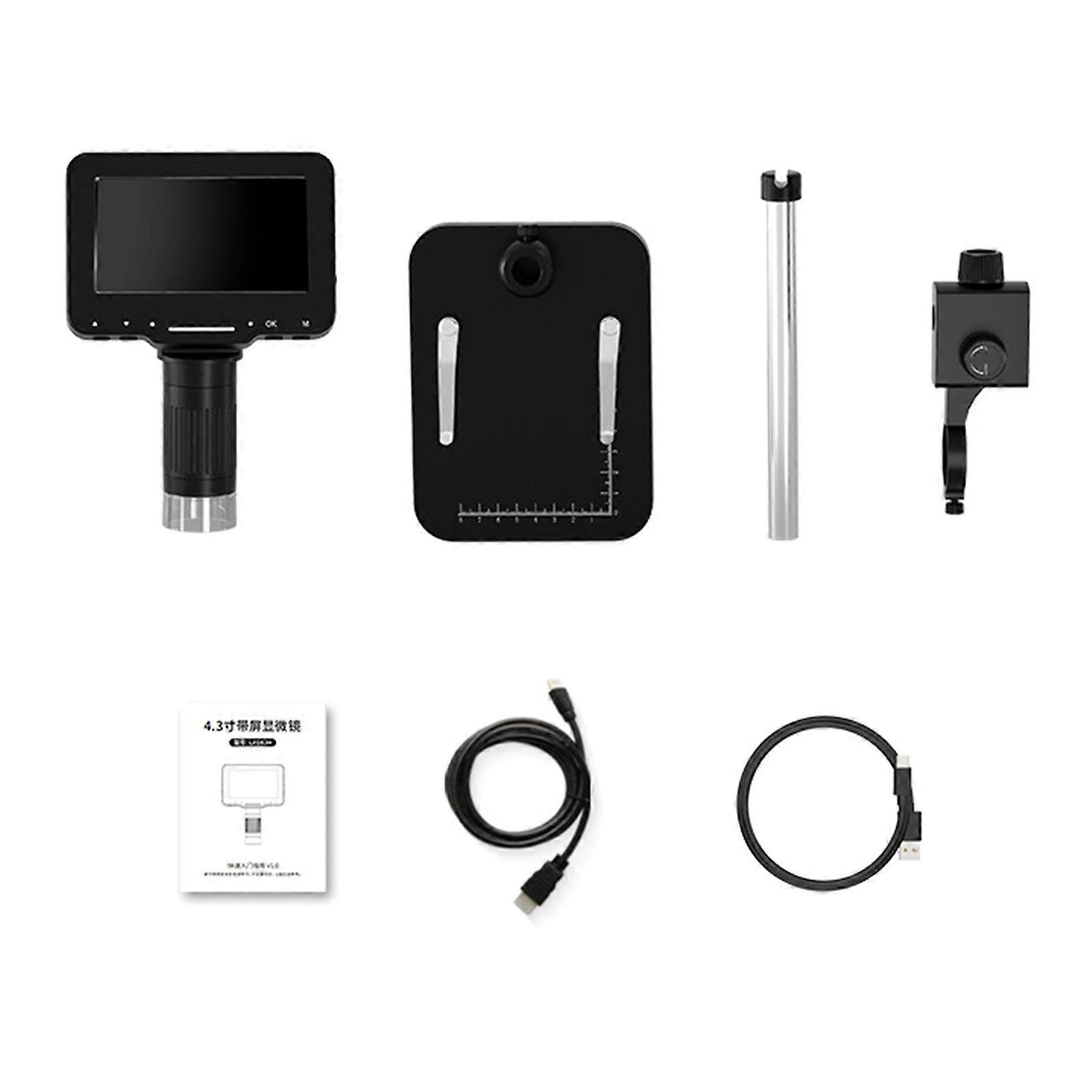 Coin Microscope Magnifier LCD Digital Microscope 4.3Inch Screen USB Stereo Microscope Camera 1-1000X Magnification Zoom
