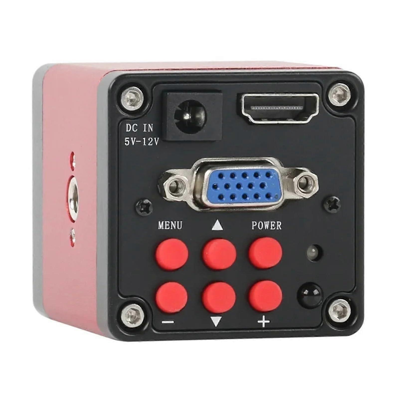 1080P 14MP HDMI VGA Industrial Video Microscope Camera Industry C Mount Camera for Phone Tablet PCB IC Observe Soldering Repair(Red VGA HDMI)
