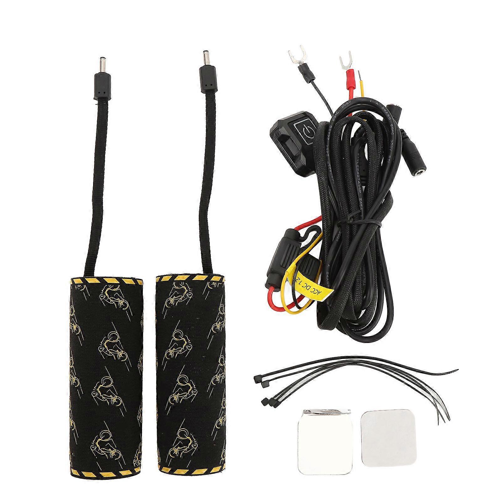 12V Motorcycle Heating 6 Temperature Level Memory Function Electric Heated Handlebar Cover for Motorbike