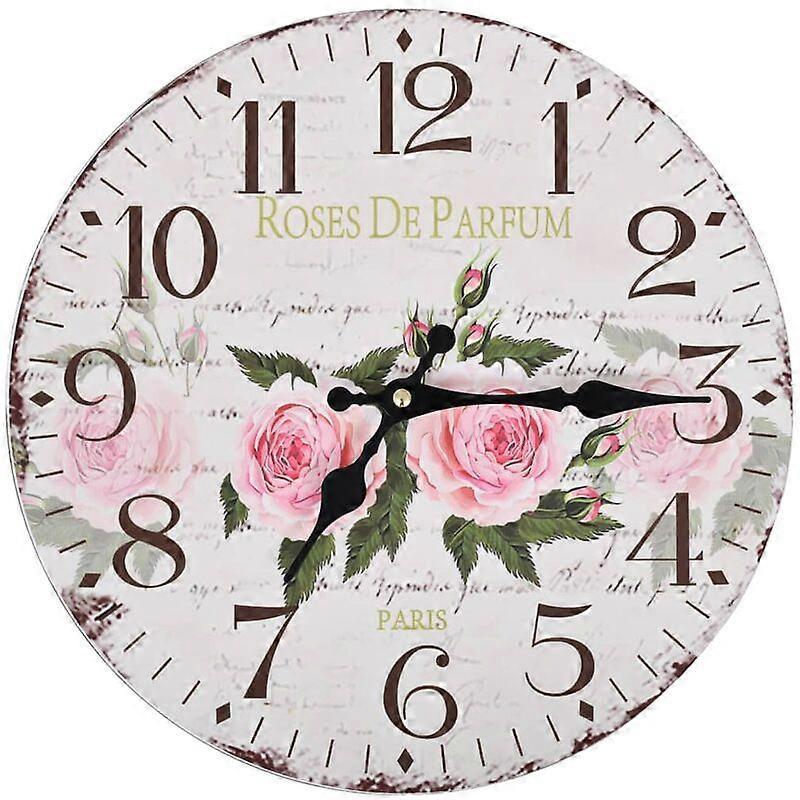 Vintage Wall Clock Flower 30 cm