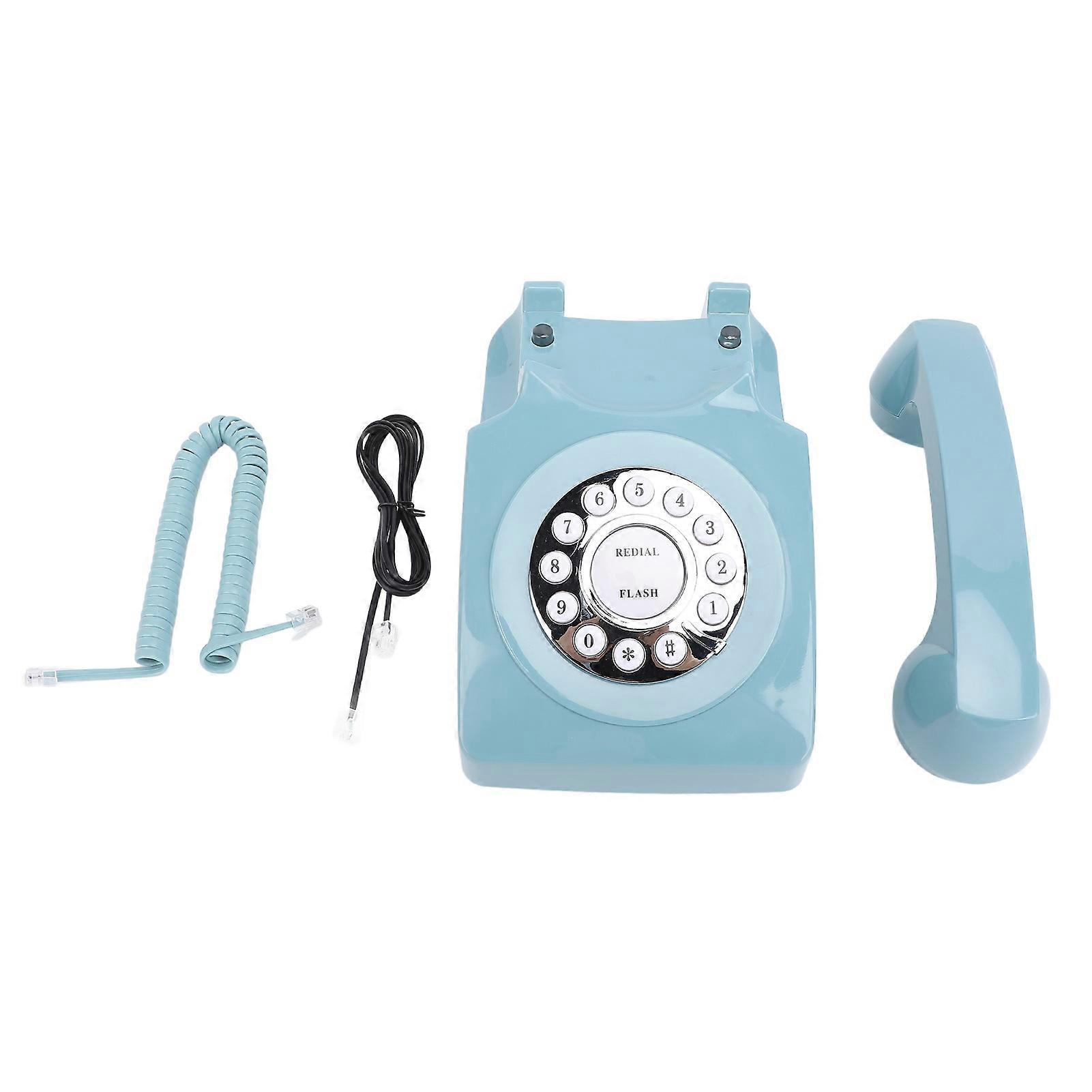 Rétro fixe filaire classique filaire à l’ancienne numéro de stockage téléphone à cadran vintage pour maison maison école