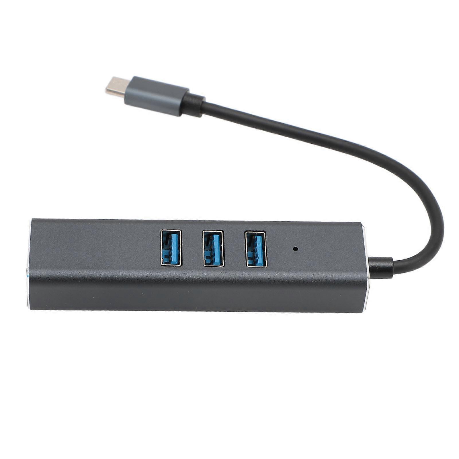 4 in 1 Type C Hub Stable Connection 100Mbps High Speed USB3.0 RJ45 Multifunctional USB to Ethernet Adapter