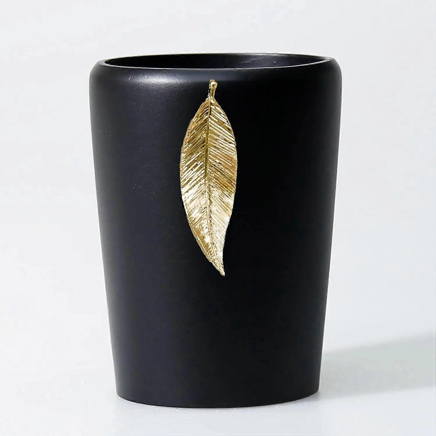Golden Leaf Toothbrush Holder