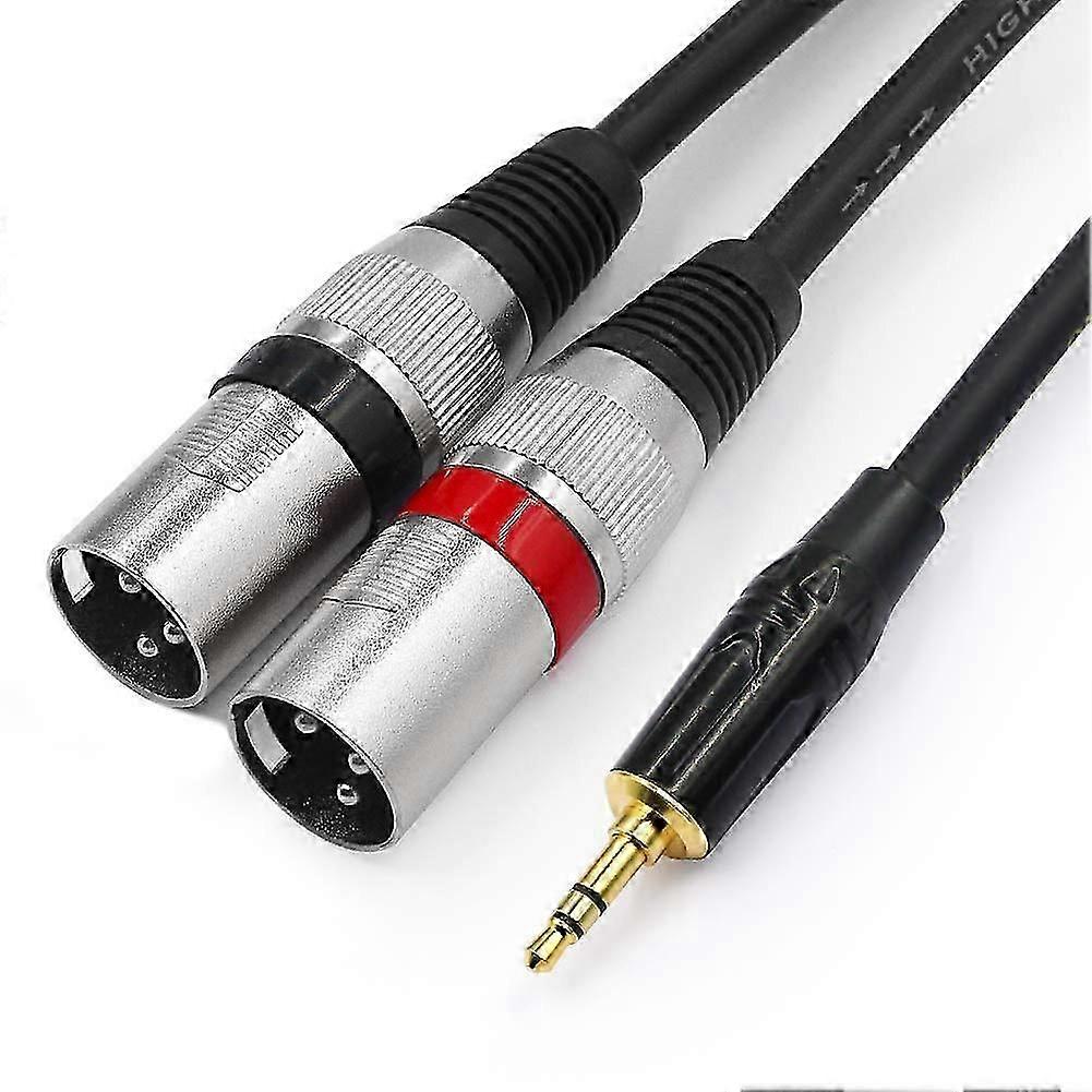 3.5mm Stereo Male to Two XLR Breakout Cable Patch Cable - 1 Meter