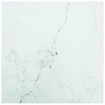 Tischplatte Weiß 30x30 cm 6 mm Hartglas in Marmoroptik