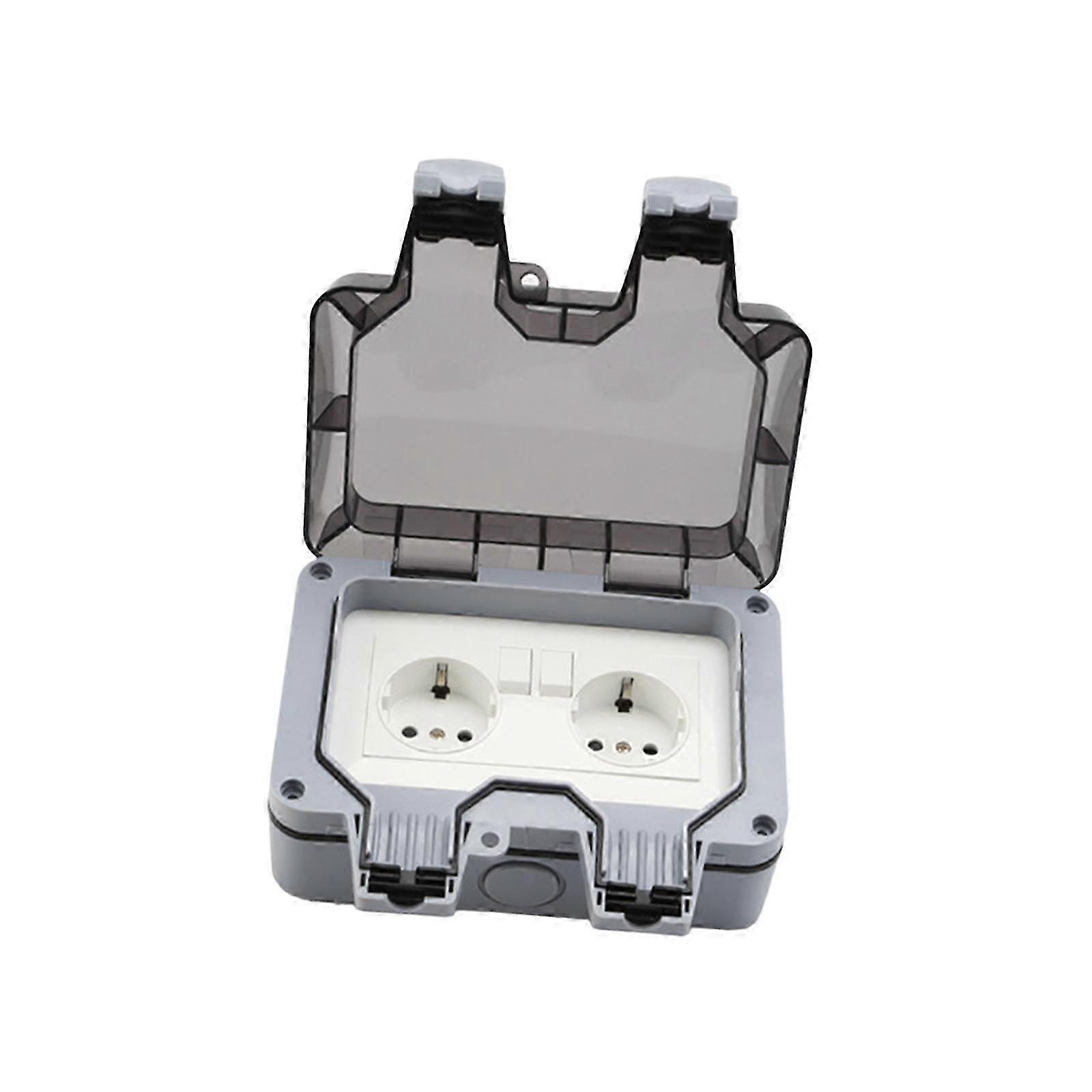 Waterproof IP44 Electrical Switch Socket Box, Wall-Mounted Power Outlet for Home Installation