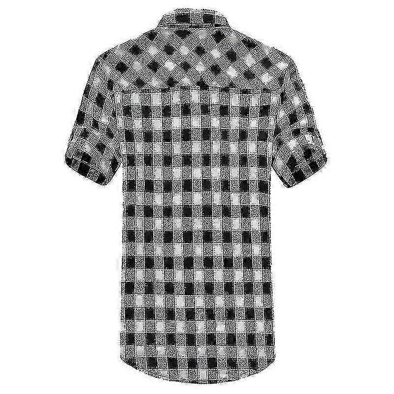 Sommer Herren Hemden Kurzarm Karo Button-Down Tops