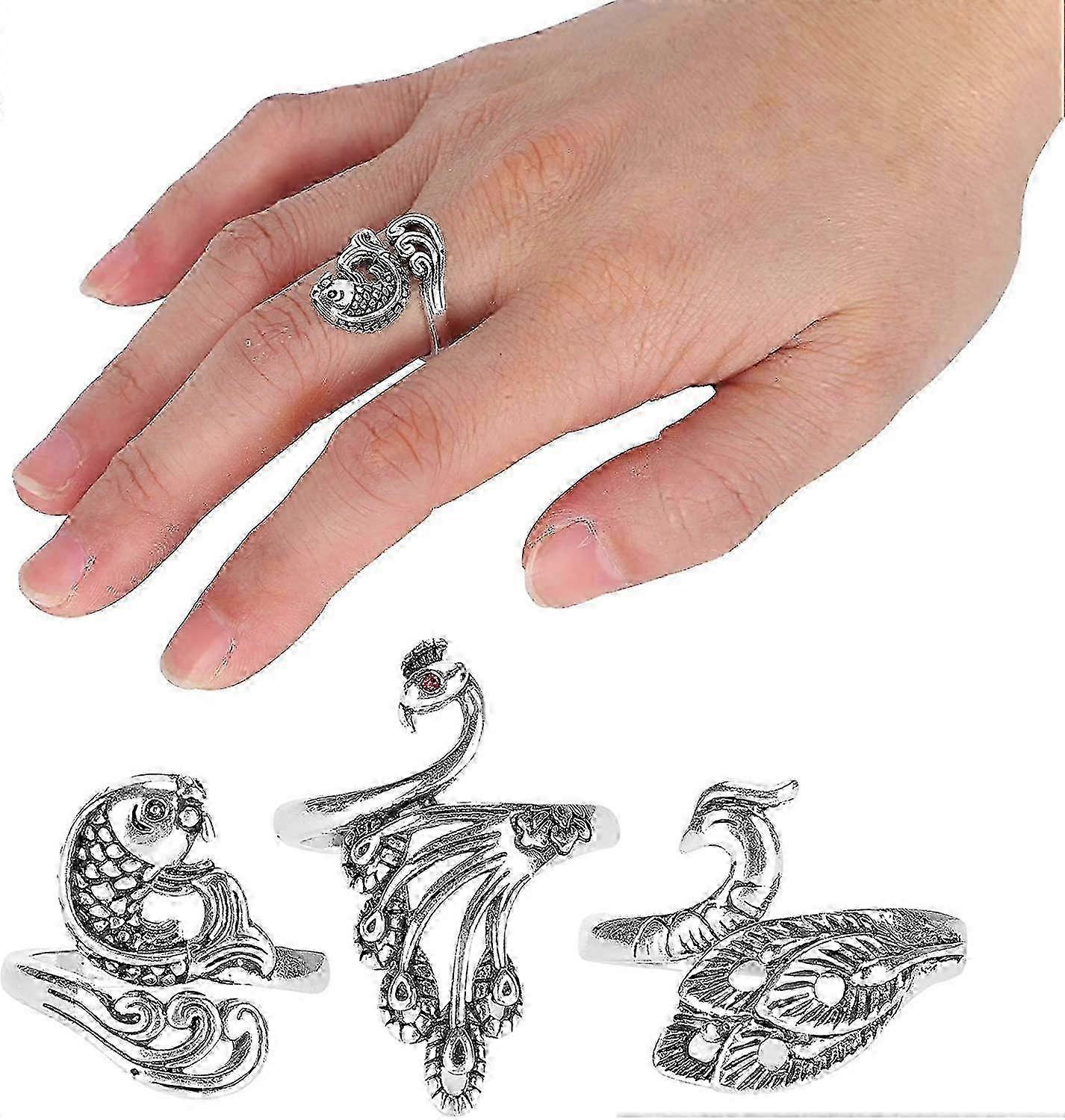 3Pcs Adjustable Knitting Loop Ring Yarn Guide Finger Holder Sewing Tools Crochet-Hooks