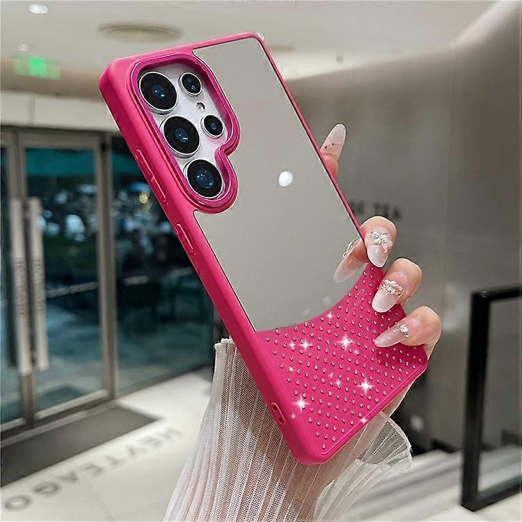 Compatible For Samsung Galaxy S24 Ultra Case Mirror Surface TPU + PC Shockproof Phone with Metal Lens Frame