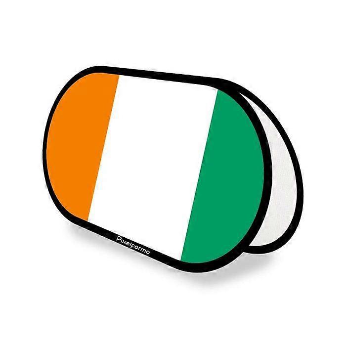 Oval Flag - Ivory Coast - 70 x 120 cm - Polyester - Double-sided Print - Foldable Retractable
