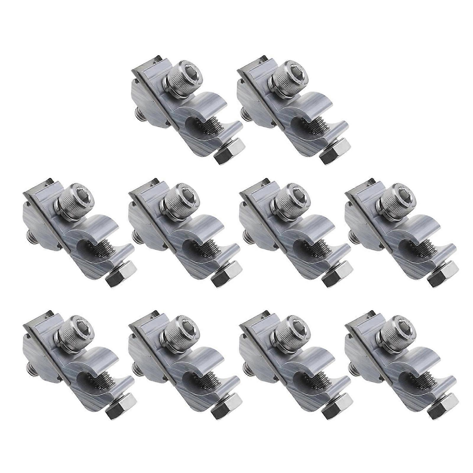 10Pieces Solars Panel Grounding Clip Support Brackets Clamps for Secure Photovoltaic Module Connection Daily Use