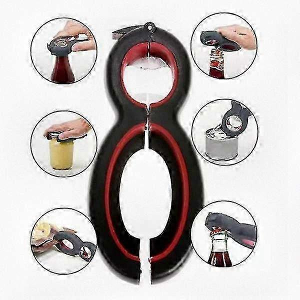 6 in 1 Bottle and Cap Remover Tool Suitable for Various Brands of Bottles and Caps