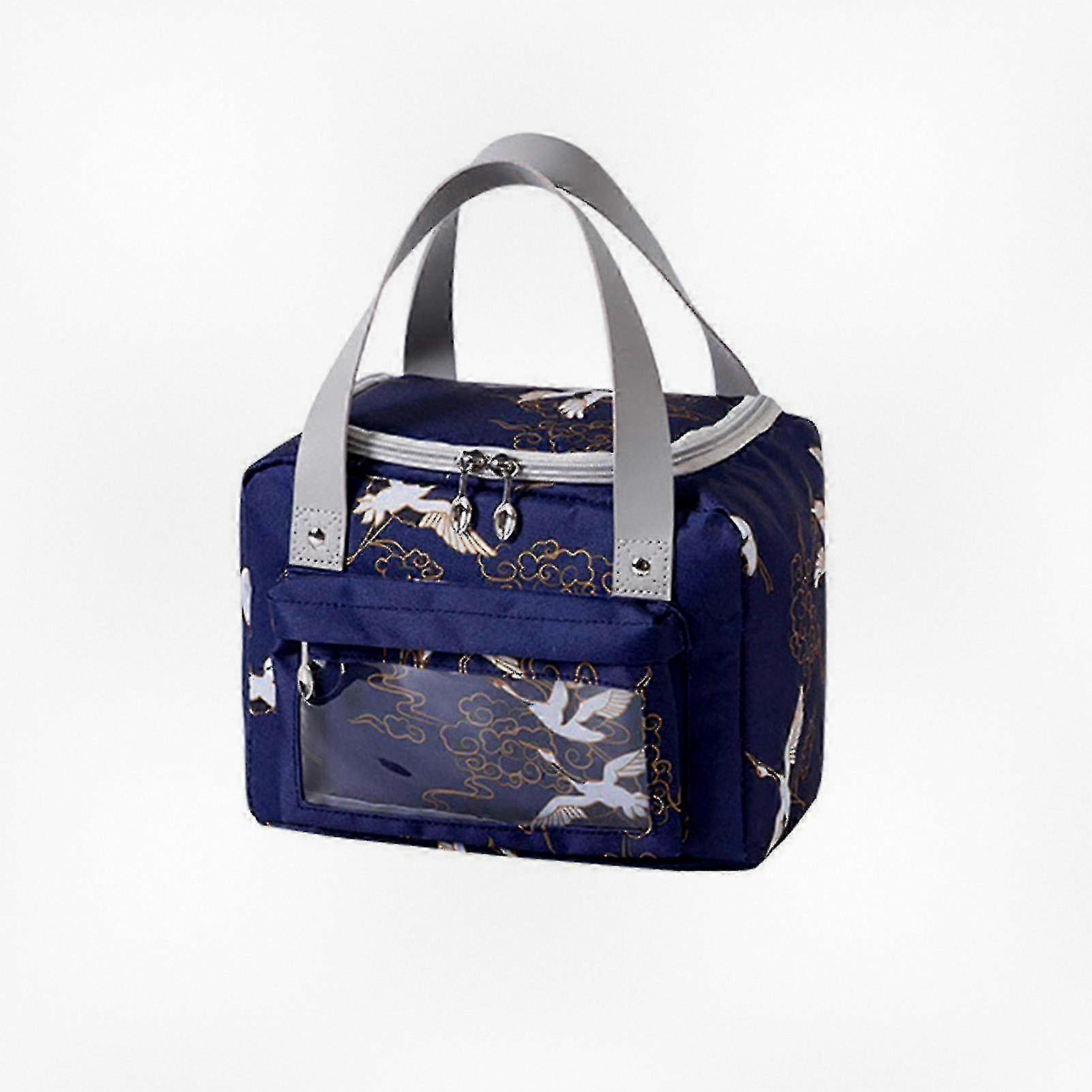 Thicker Square Shape Lunch Box Bag With Small Front Pocket Ideal For Work Or School Activities