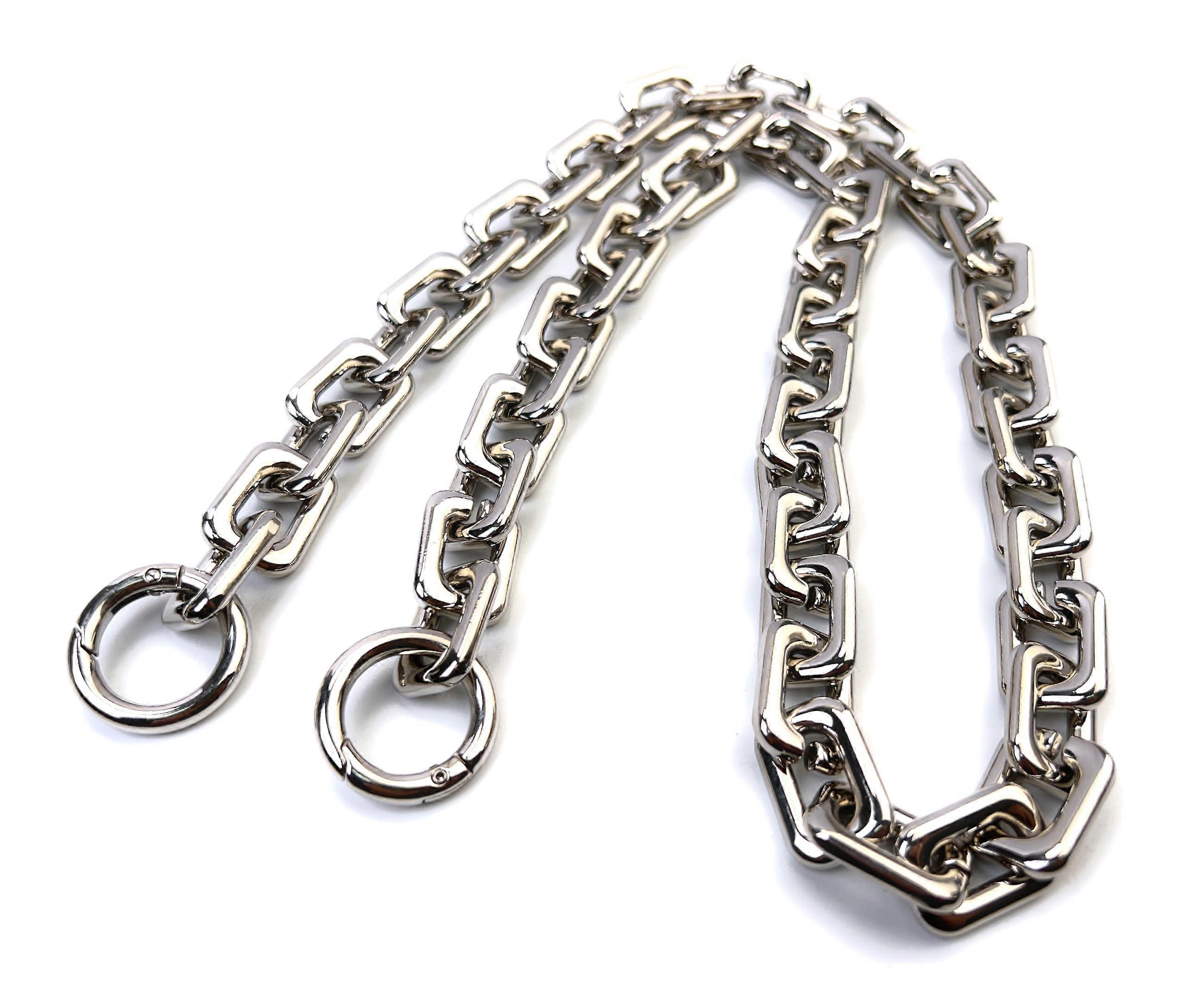 Heavy Chunky Link Chain Strap Purse Handbag Silver 33.85 Inch Top Handle Shoulder Strap Extender Replacement Accessory