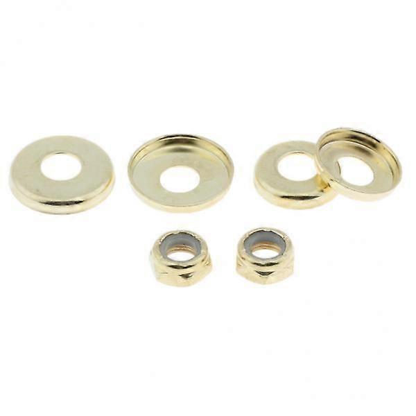 2x 4pcs交換用ロングボード/スケートボードブッシュワッシャーカップナットゴールド付き