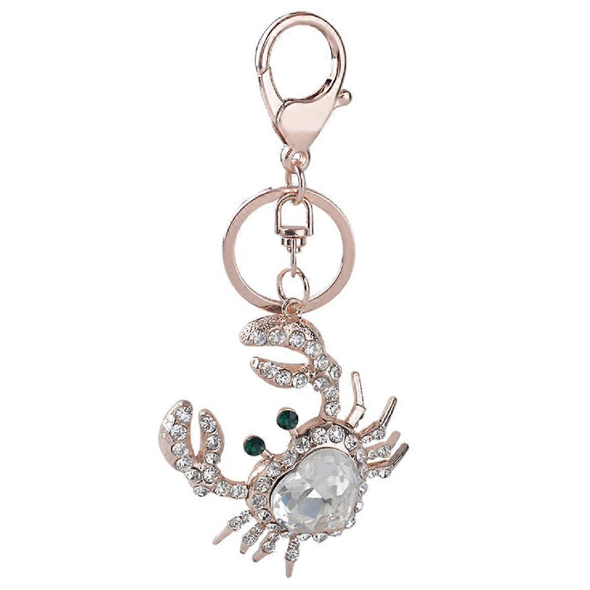 Punk Crab Keyring, Rhinestone Crab Animal Keychain Accessories