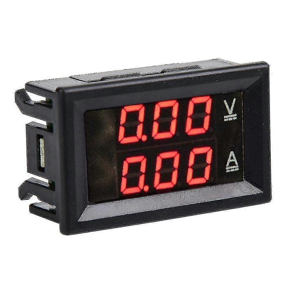 Digital Voltmeter Ammeter Dual LED Display Voltage Current Meter Tester (2pcs, Black)