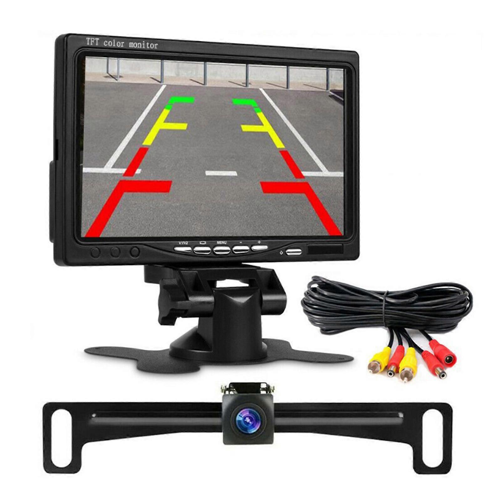 Backup Camera with Monitor Kit, Waterproof LCD Night for Vision Reverse Camera + 7" Rear View Monitor Vehicle Parking Sy