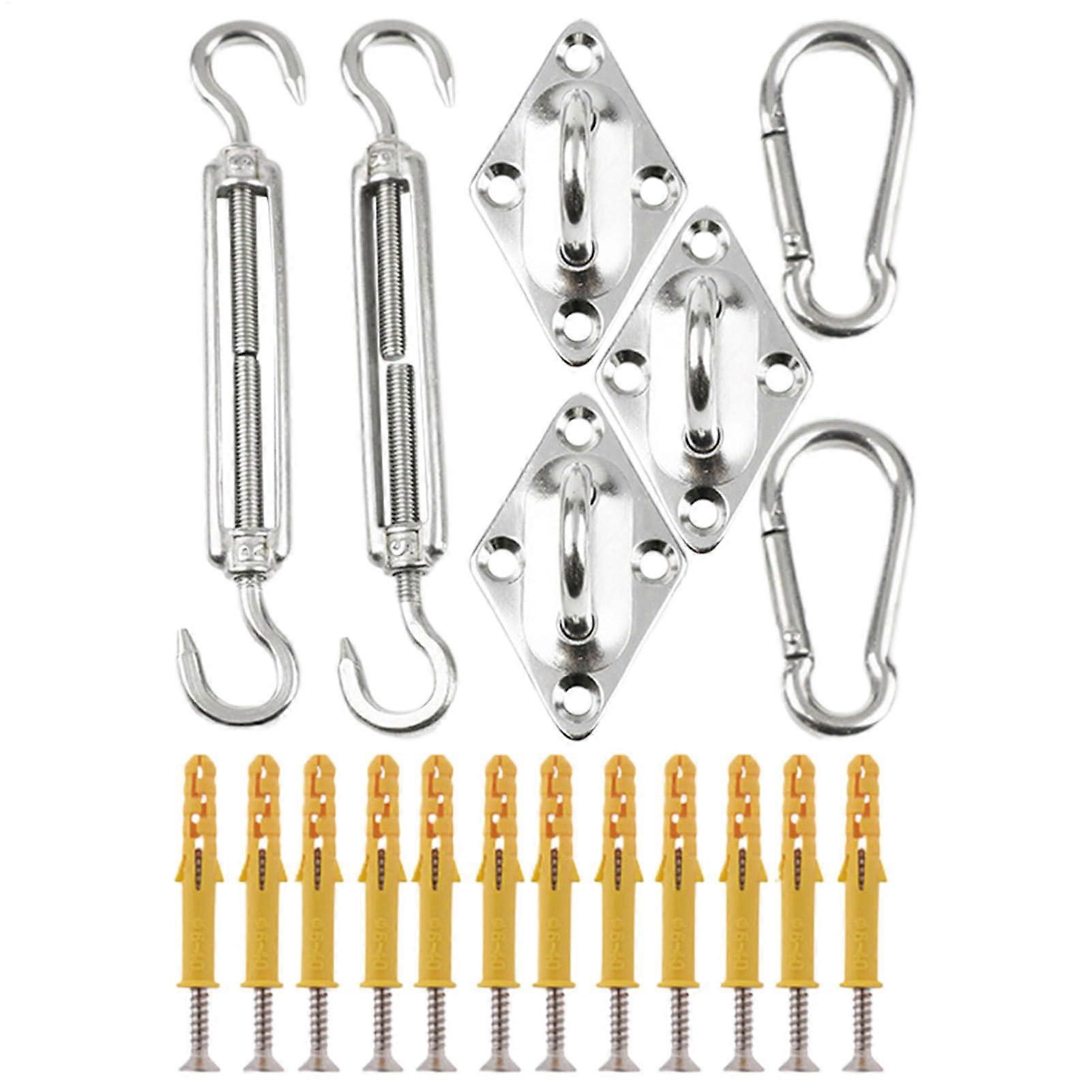 Shade Sail Hardware Kit for Outdoor Use, Rectangular and Square Shade Sail Mounting, Heavy-Duty Installation Tools