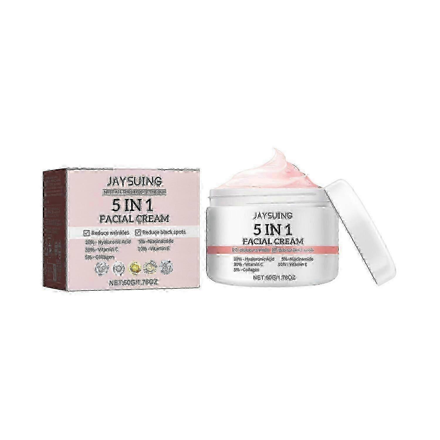 Jaysuing 5 In 1 Facial Cream, Firming And Anti-Wrinkle Moisturizing Facial Skin Anti-Aging Cream