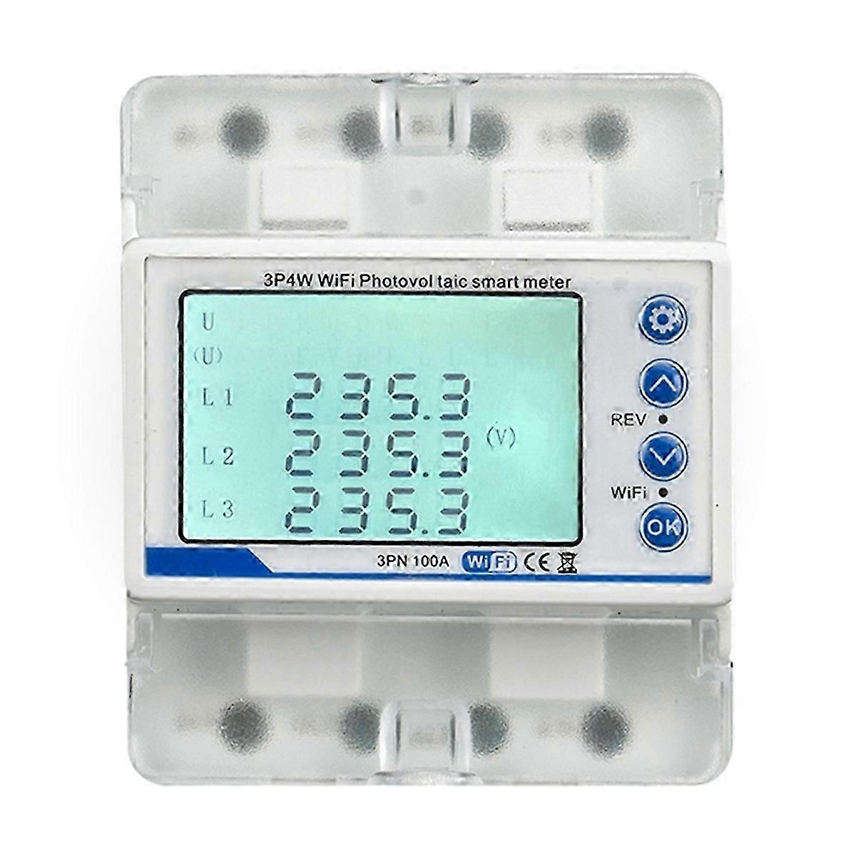 Industriale 3 Fasi 380V 100A Tuya WiFi Smart Bi Direzionale Kwh Meter con interruttore a relè di protezione da sovratensione