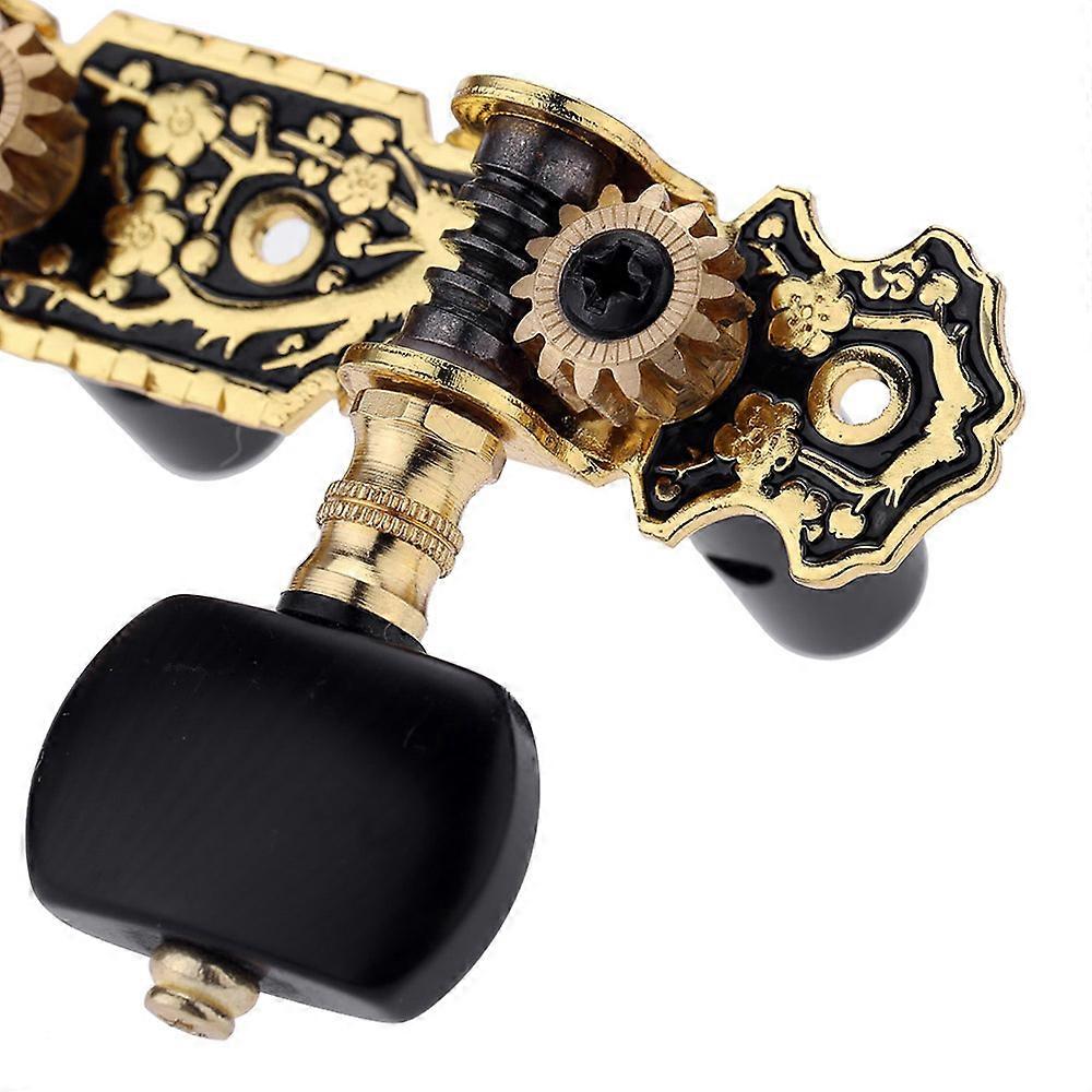 Alice AO-020HV3P 1Pair(Left + right) Classical Guitar Tuning Key Gold /Black Plated Peg Tuner Machine Head(long) String Tuner
