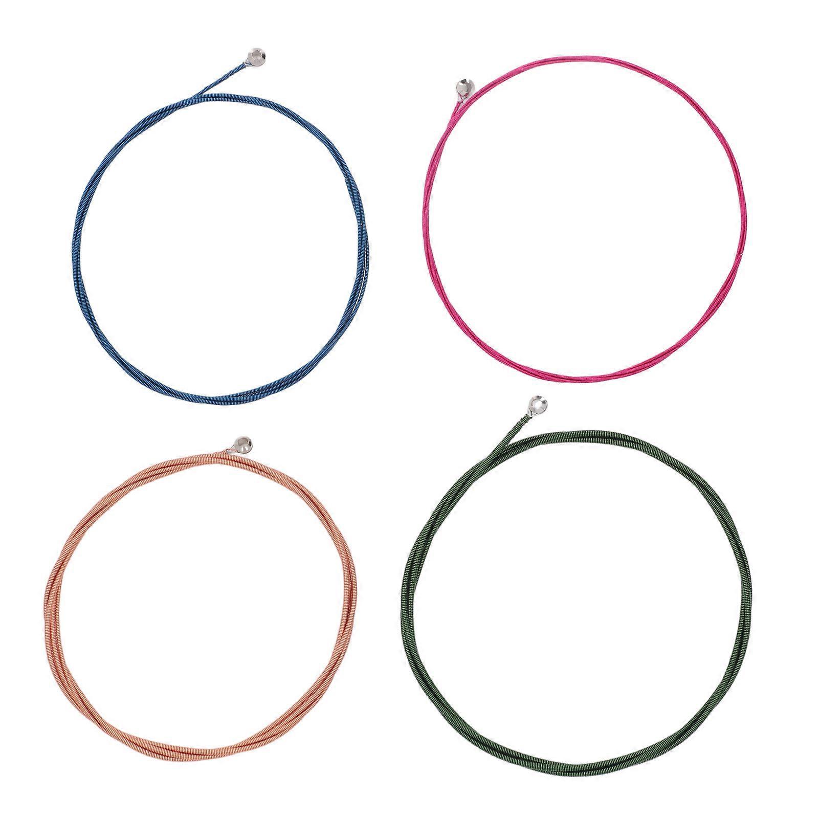 4Pcs Electric Bass String Set Clear Bright Sound Metal Colored Bass String Replacement
