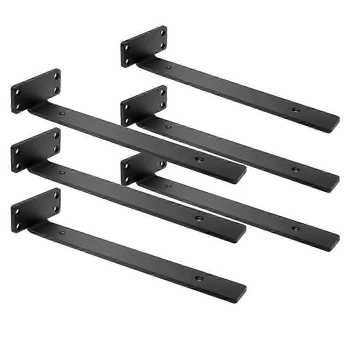Heavy Duty Floating Shelf Brackets, 1/5In Thick Hidden Shelves Hardware, Cast Iron L Brackets, Rustic