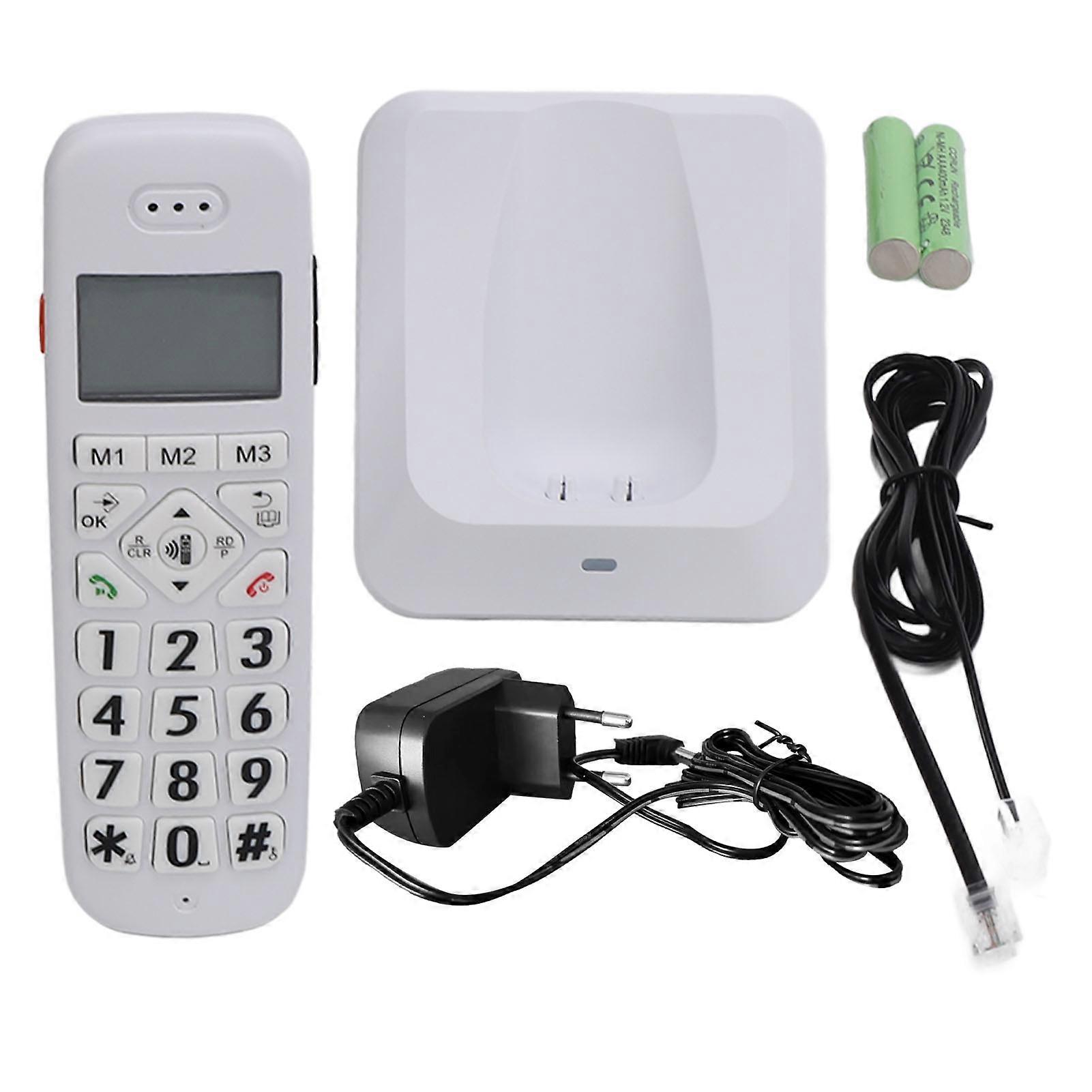 Cordless Phone with Big Buttons, Yellow Backlit Display, Caller ID, and Call Blocking