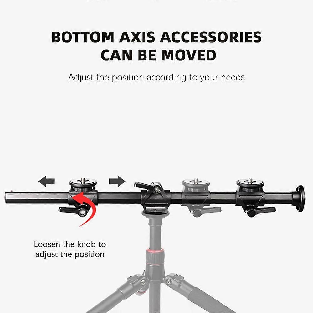 Manbily ZW-03 61cm/24in ZW-03 Rotatable Tripod Extension Tripod Boom Arm Multi-Angle Center Column 10KG/22lb Load Capacity with 3 Mounting Platform 3