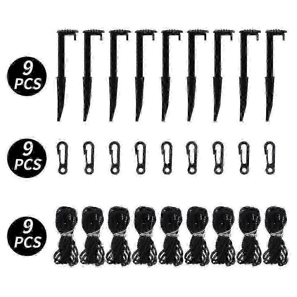 Inflatable Stakes Set with Tethers and Hooks for Secure Tie Down - 9 Pack Replacement Accessories
