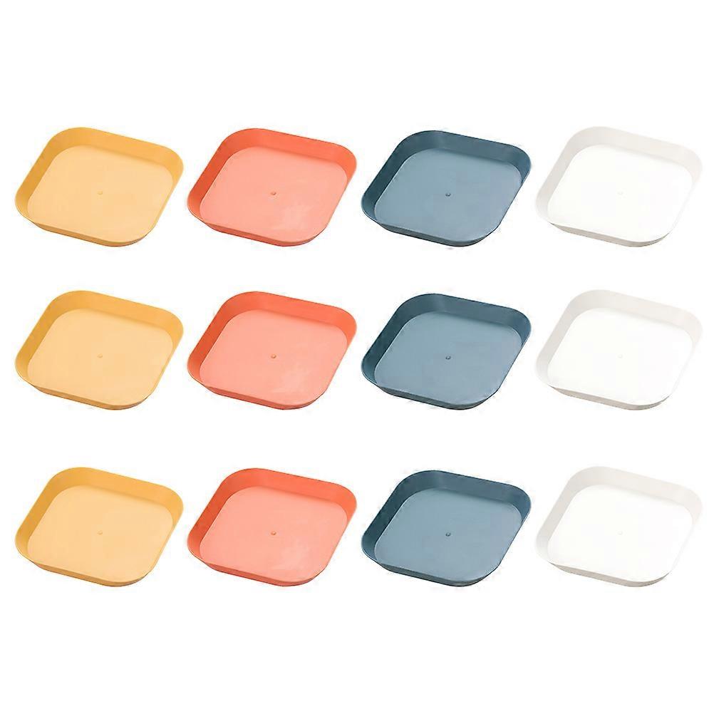 Assorted Color 12pcs Storage Plates PP Food Containers for Home Use Organize Snacks and Desserts