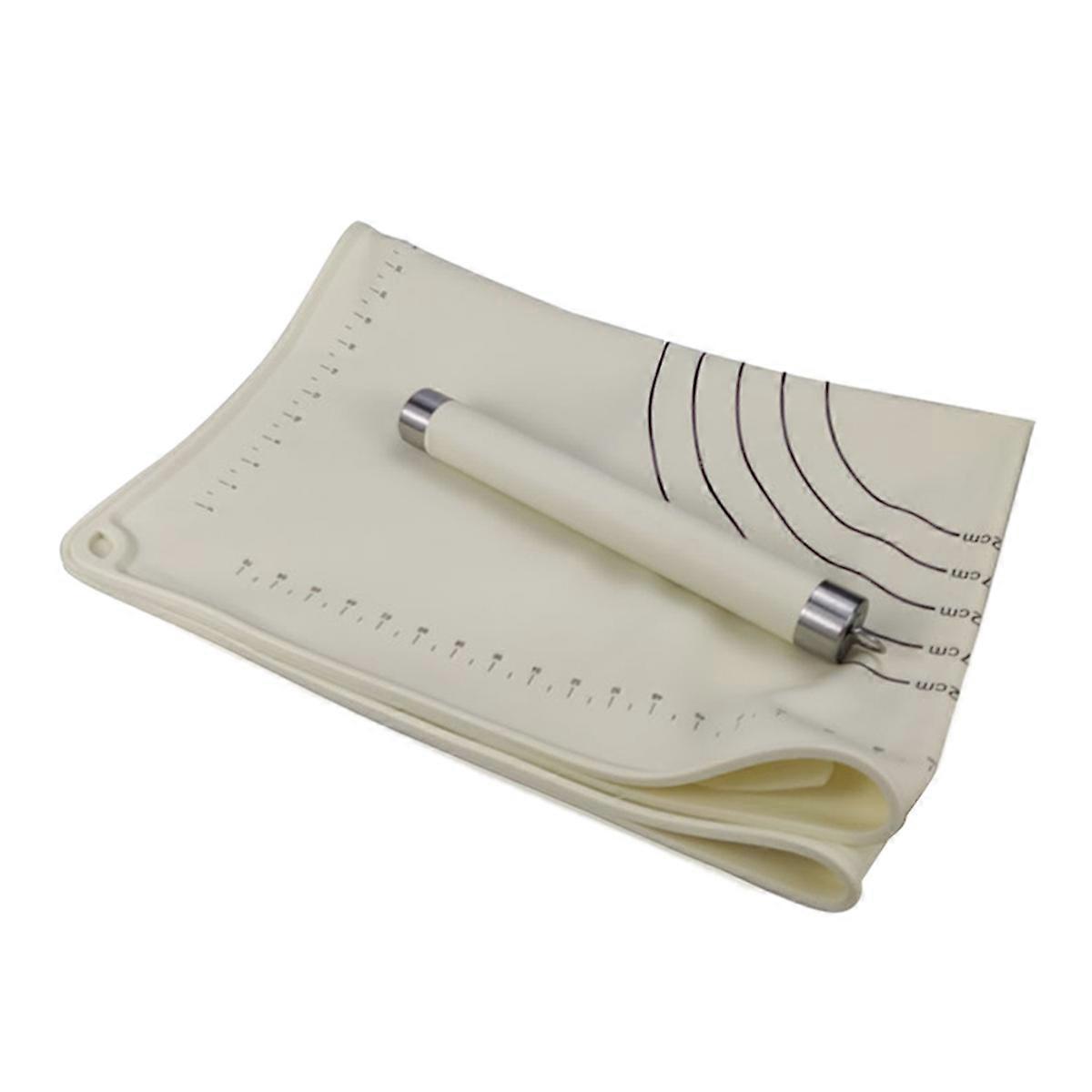Baking Mat Kneading Pad Dough Mat Rolling Pin Pizza Cake Dough Maker Kitchen Cooking Grill Non-Stic