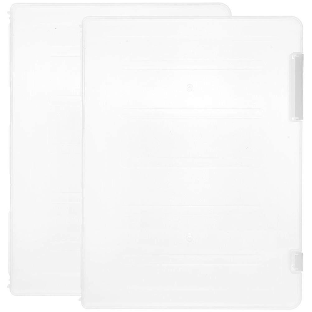 2pcs Document Storage Box Transparent File Box Document Paper Organizer Office File Box