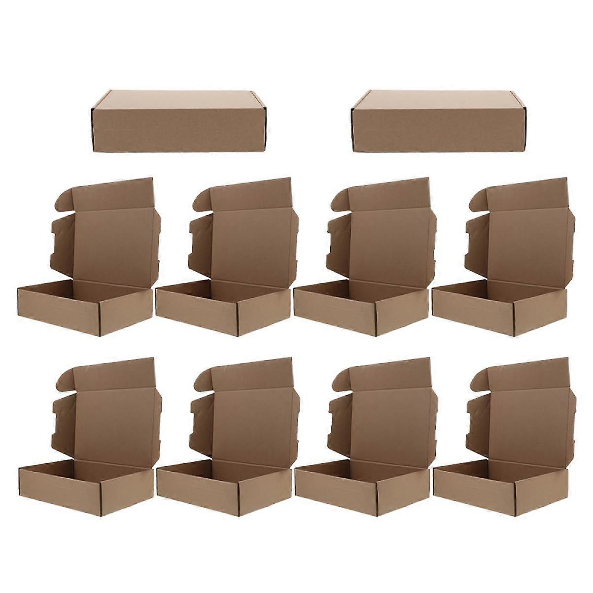 Pack of 10 Small Boxes Made of Robust Kraft Paper Square Moving Storage Boxes for Safe Packaging TearResistant Versatile
