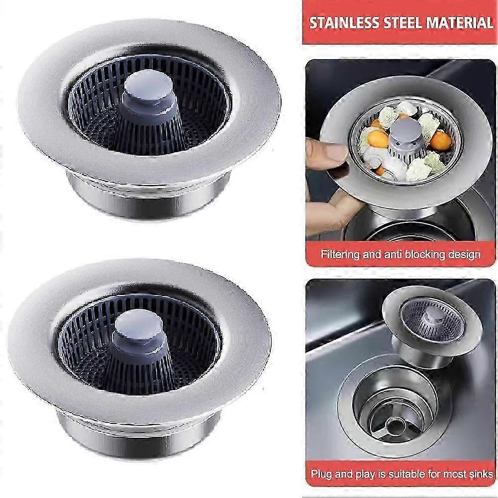Avloppspropp för diskho, rostfritt stål, avloppsfilter för kök
