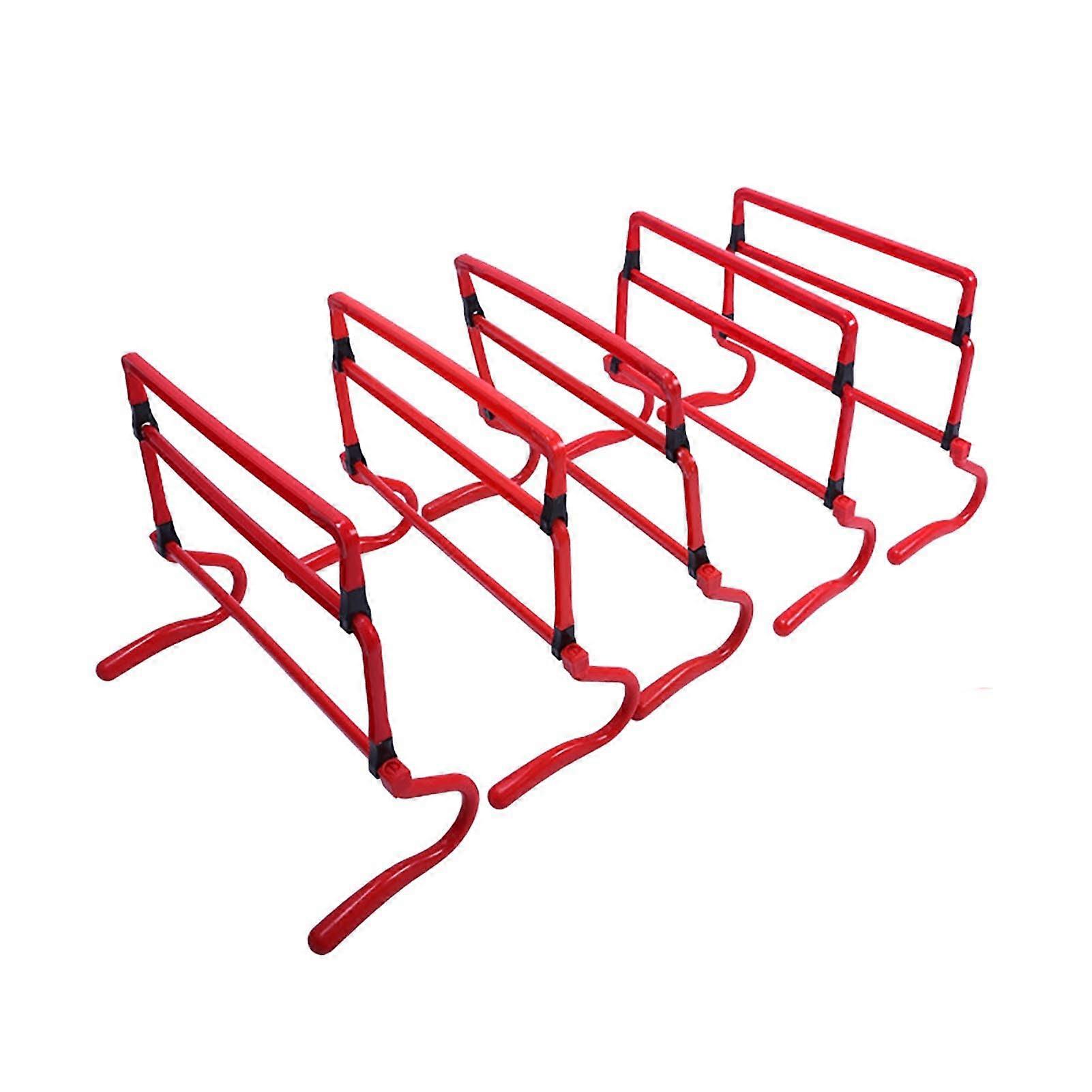 Folding Hurdle Set, Multisport Equipment, 5 Pieces, Speed and Agility Training Set for Football or Plyometric Training red