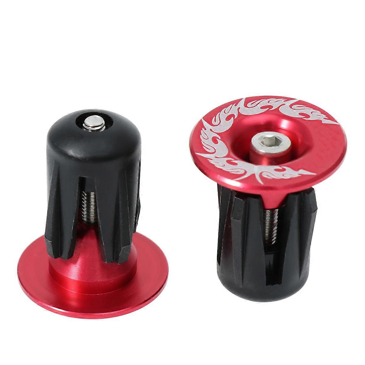 Handlebar End Plugs Bike Handle Grip Plugs Red Round Shape For Cyclists Mountain Biking Road Biking Biking 1Pair