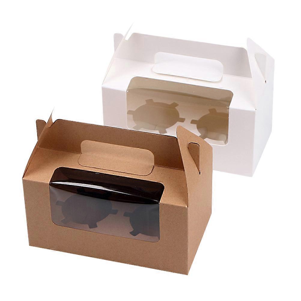 Bäckerei Pappschachteln Papier Verpackungsboxen Backen Muffinboxen Dekoration Gebäckbehälter 10Set