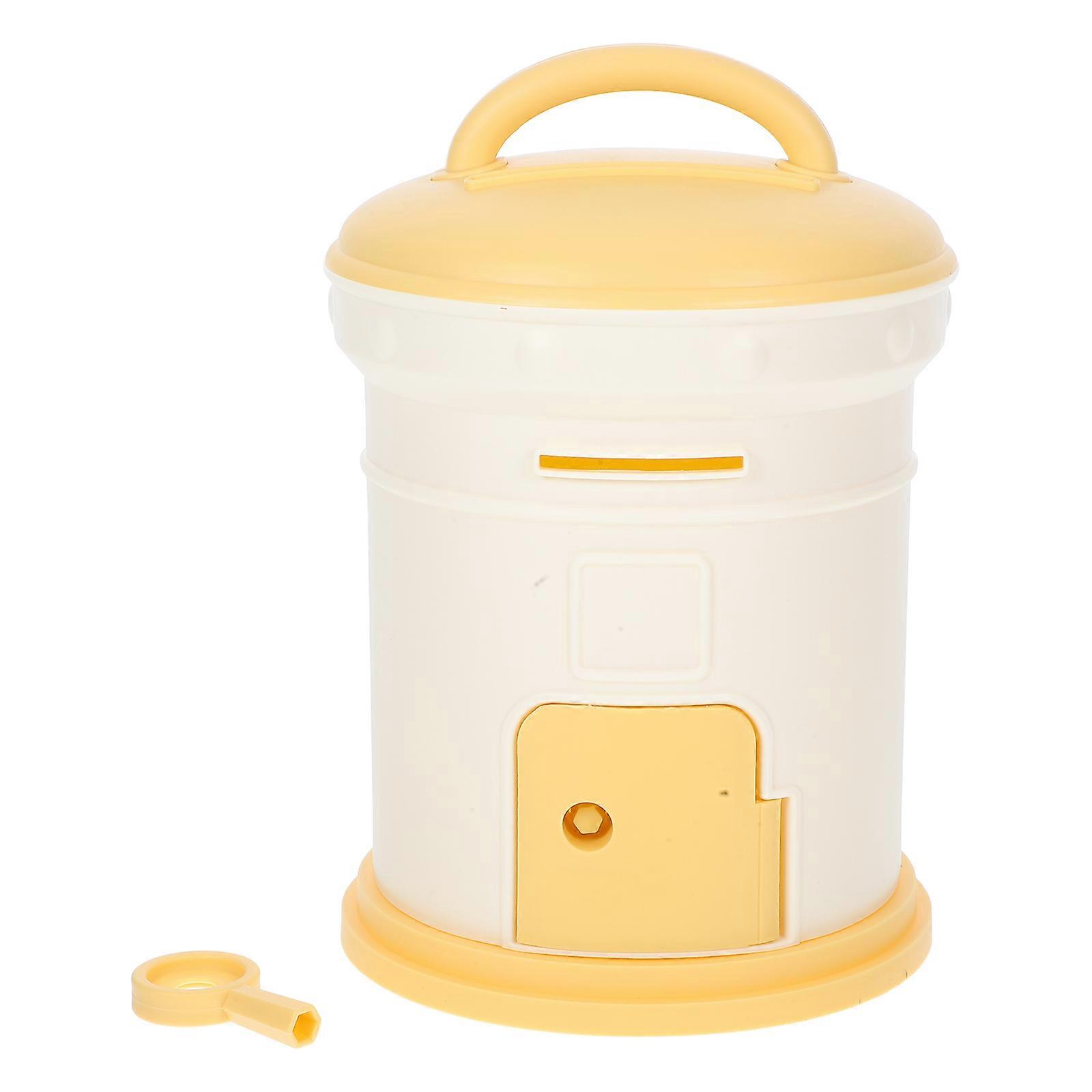 Mail Post Piggy Bank Children Coin Storage Cute Money Saving Box Yellow 1Set