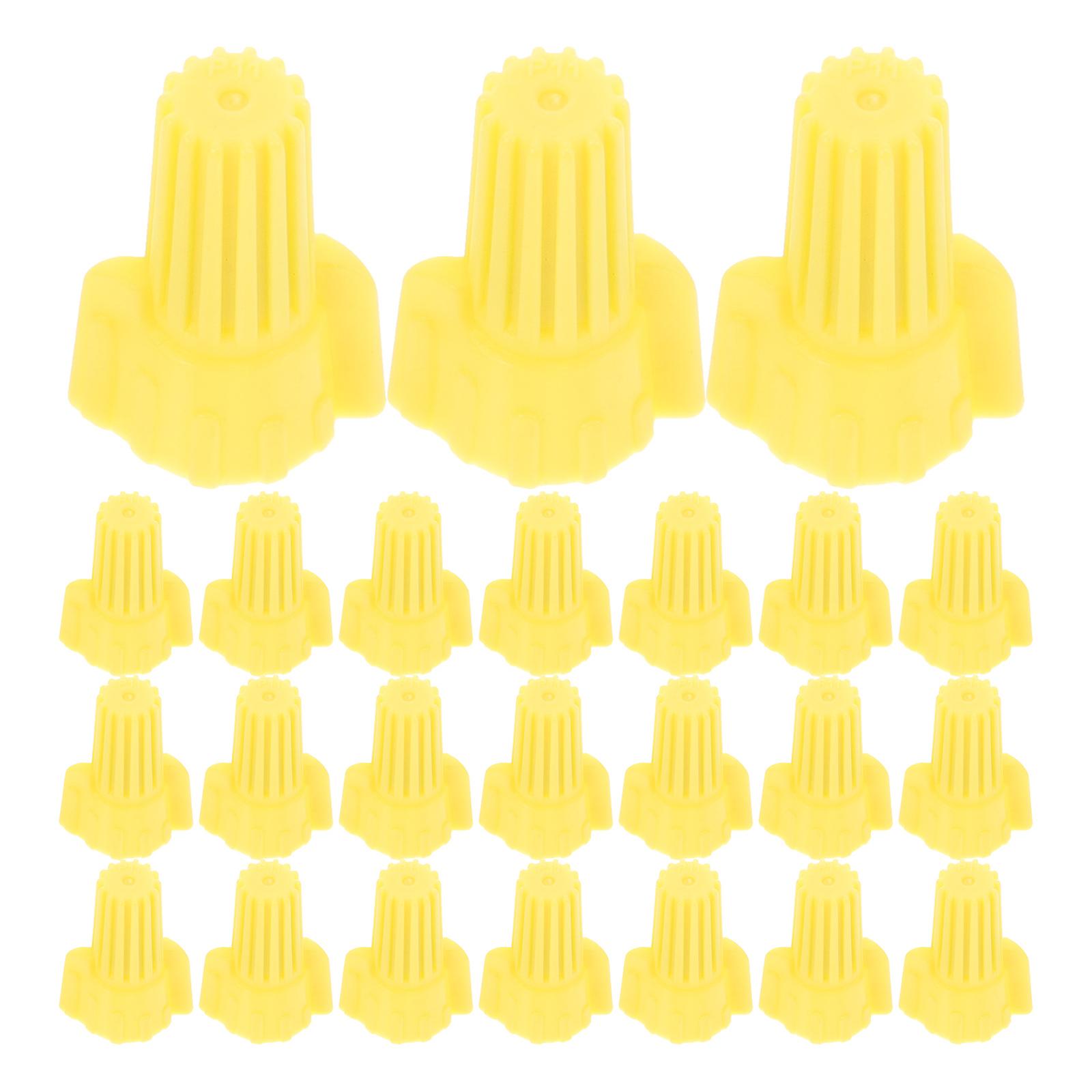 Wire Terminal Connectors 100Pcs Yellow Durable PP for DIY Use Wire Connectors Kit