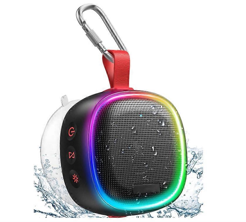 2023 Bluetooth Speaker with RGB Light, IPX7 Waterproof Portable Shower Speaker w/HD Sound, TWO Pairing, Bass, 20H Playtime(Black)