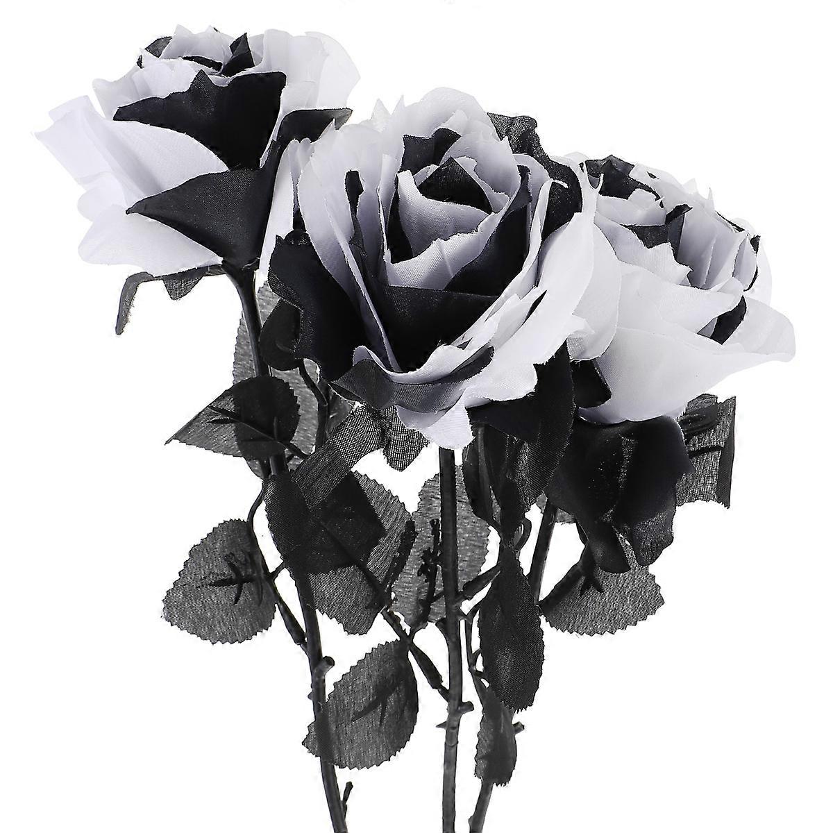 Simulation Rose Halloween Party Decoration Zebra Pattern 60x10cm Shooting Prop 3Pcs