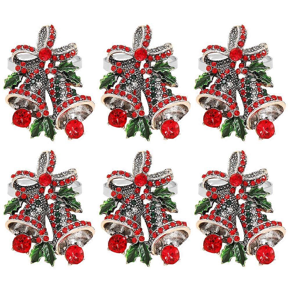 Dining Napkin Holder Bell Design Christmas Dining Table Setting Accessory 6pcs
